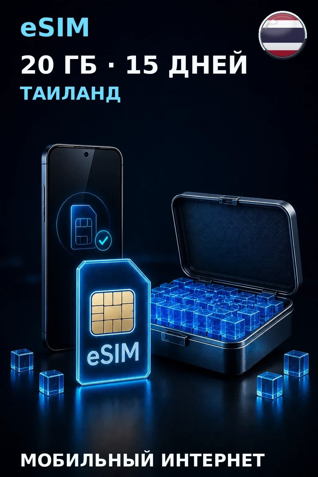 eSIM Таиланд — 20 ГБ, 15 дней — интернет