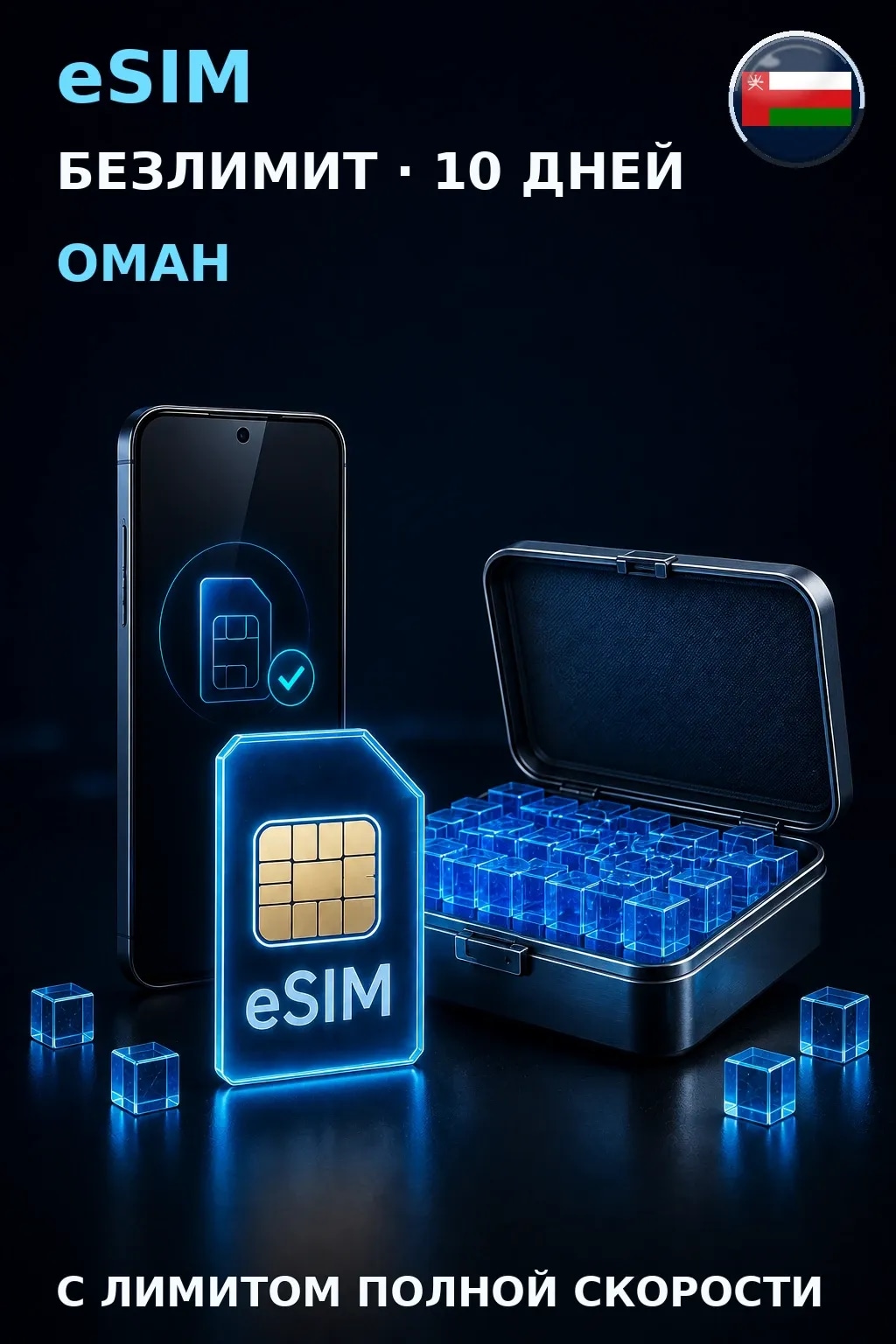 eSIM Оман — БЕЗЛИМИТ, 10 дней — интернет